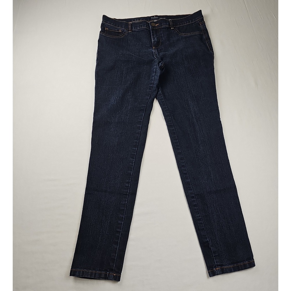 New York & Co SoHo Skinny Legging‎ Denim Blue Jeans Women's Sz 12 Dark Wash
